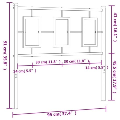  Metalowe wezgłowie, czarne, 90 cm