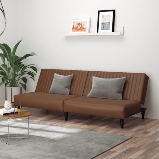  2-osobowa sofa, brązowa, sztuczna skóra