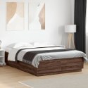  Rama łóżka, brązowy dąb, 140x200 cm, materiał drewnopochodn