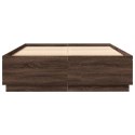  Rama łóżka, brązowy dąb, 150x200 cm, materiał drewnopochodny