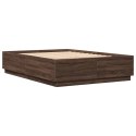  Rama łóżka, brązowy dąb, 150x200 cm, materiał drewnopochodny