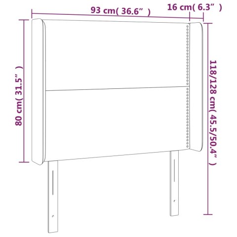  Zagłówek do łóżka z LED, ciemnozielony 93x16x118/128 cm aksamit