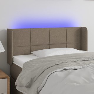  Zagłówek do łóżka z LED, taupe, 93x16x78/88 cm, tkanina