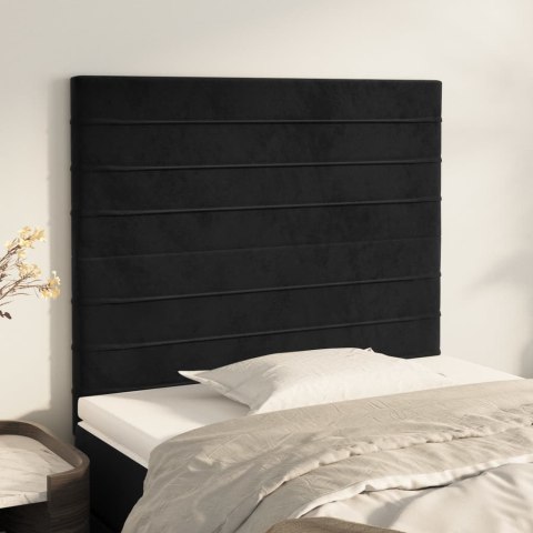  Zagłówki do łóżka, 2 szt., czarne, 90x5x78/88 cm, aksamit
