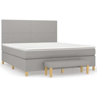  Łóżko kontynentalne z materacem, jasnoszare, tkanina 160x200 cm