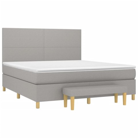  Łóżko kontynentalne z materacem, jasnoszare, tkanina 160x200 cm