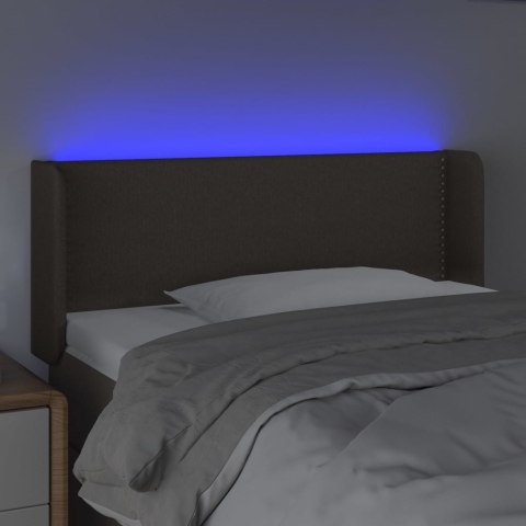  Zagłówek do łóżka z LED, taupe, 83x16x78/88 cm, tkanina