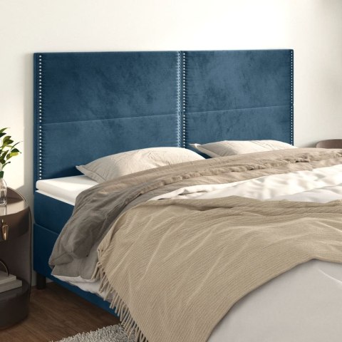  Zagłówki do łóżka, 4 szt, ciemnoniebieski, 80x5x78/88cm aksamit