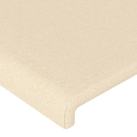  Rama łóżka z zagłówkiem, kremowa, 90x190 cm, obita tkaniną