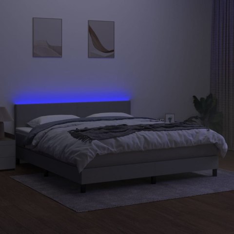  Łóżko kontynentalne z materacem, jasnoszare, 180x200cm, tkanina