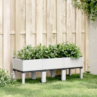  Donica ogrodowa z nóżkami, biała, 120x40x42 cm, PP