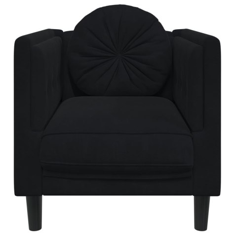  Fotel z poduszkami, czarny, aksamit
