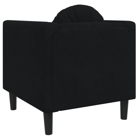  Fotel z poduszkami, czarny, aksamit