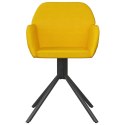  Obrotowe krzesła stołowe, 2 szt., żółte, aksamitne