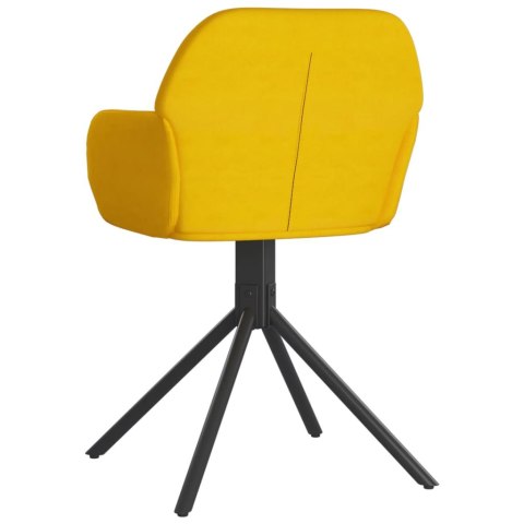  Obrotowe krzesła stołowe, 2 szt., żółte, aksamitne