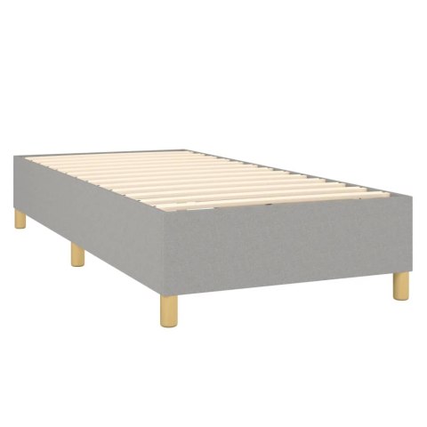  Łóżko kontynentalne z materacem, jasnoszare, 90x190cm, tkanina