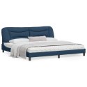  Rama łóżka z LED, niebieska, 200x200 cm, tkanina