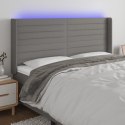  Zagłówek do łóżka z LED, ciemnoszary, 183x16x118/128cm, tkanina