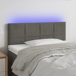  Zagłówek do łóżka z LED, ciemnoszary, 90x5x78/88 cm, aksamit