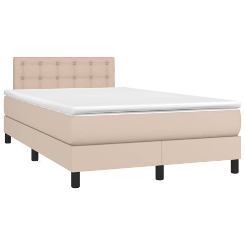  Łóżko kontynentalne z materacem i LED, cappuccino, 120x190 cm