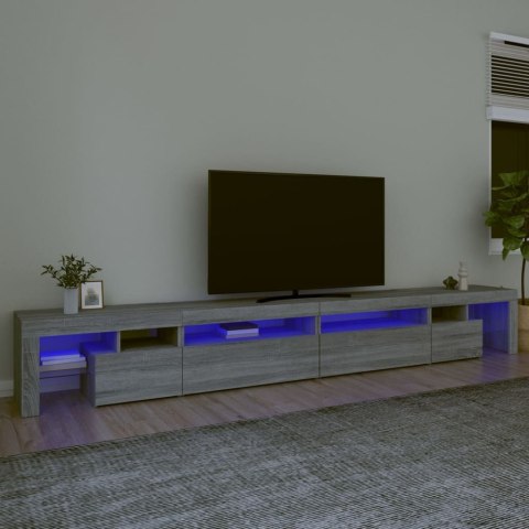  Szafka pod TV z oświetleniem LED szary dąb sonoma 290x36,5x40cm