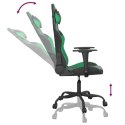  Masujący fotel gamingowy, czarno-zielony, sztuczna skóra