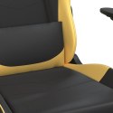 Masujący fotel gamingowy, czarno-złoty, sztuczna skóra