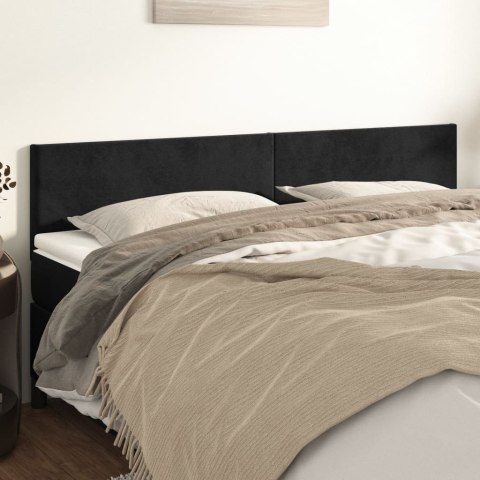  Zagłówki do łóżka, 2 szt., czarny, 80x5x78/88 cm, aksamit