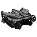  Podwójny wózek spacerowy, szaro-czarny, stalowy