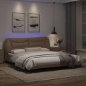  Rama łóżka z LED, kolor cappuccino, 180x200 cm, sztuczna skóra