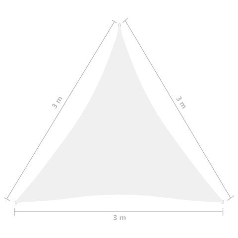  Trójkątny żagiel ogrodowy, tkanina Oxford, 3x3x3 m, biały