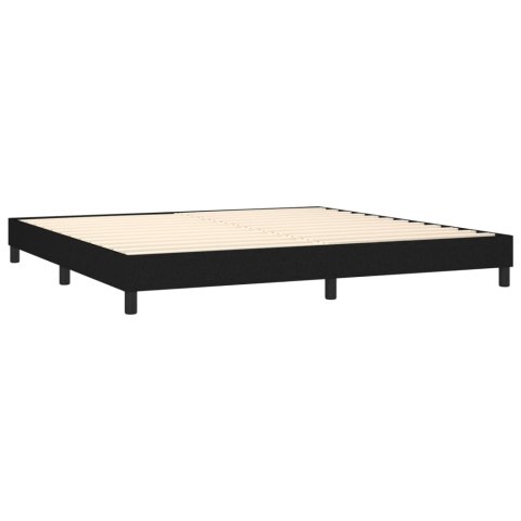  Łóżko kontynentalne z materacem, czarne, tkanina, 200x200 cm