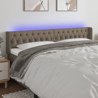  Zagłówek do łóżka z LED, taupe, 183x16x78/88 cm, tkanina