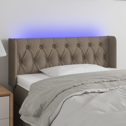  Zagłówek do łóżka z LED, taupe, 93x16x78/88 cm, tkanina