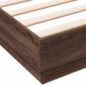  Rama łóżka, brązowy dąb, 140x200 cm, materiał drewnopochodn