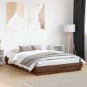  Rama łóżka, brązowy dąb, 160x200 cm, materiał drewnopochodny