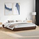  Rama łóżka, brązowy dąb, 200x200 cm, materiał drewnopochodny