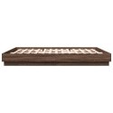  Rama łóżka, brązowy dąb, 200x200 cm, materiał drewnopochodny