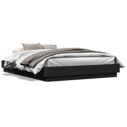 Rama łóżka, czarna, 160x200 cm, materiał drewnopochodny