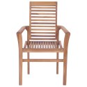  Krzesła stołowe 8 szt., z szarymi poduszkami, drewno tekowe