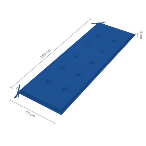  3-os. ławka ogrodowa z poduszką, 150 cm, szara, eukaliptus