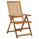  Składane krzesła ogrodowe z poduszkami, 6 szt., drewno akacjowe