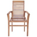  Krzesła stołowe z zielonymi poduszkami, 6 szt., drewno tekowe