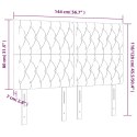  Zagłówek do łóżka z LED ciemnobrązowy 144x7x118/128 cm tkanina