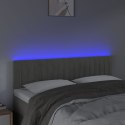  Zagłówek do łóżka z LED, jasnoszary, 144x5x78/88 cm, aksamit