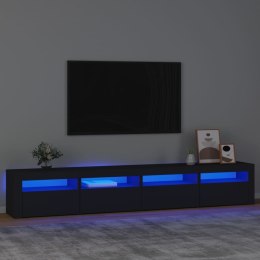  Szafka pod TV z oświetleniem LED, czarna, 240x35x40 cm