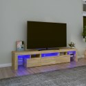  Szafka pod TV z oświetleniem LED, dąb sonoma 200x36,5x40 cm