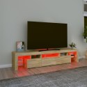  Szafka pod TV z oświetleniem LED, dąb sonoma 200x36,5x40 cm