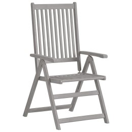  Rozkładane krzesła ogrodowe, 4 szt., szare, drewno akacjowe