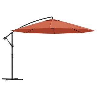  Wiszący parasol ze słupkiem aluminiowym, 350 cm, terakotowy